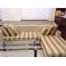THANH LÝ BỘ SOFA KÈM BÀN KÍNH CAO CẤP MÀU NÂU SỌC TRẮNG